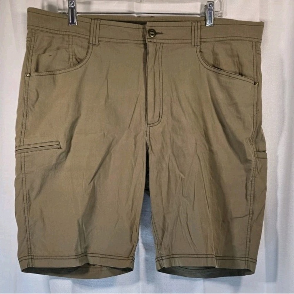 Hawke & Co‎ Stretch Utility Shorts Men 38 Khaki Zip Cargo Pocket Skater Hiking